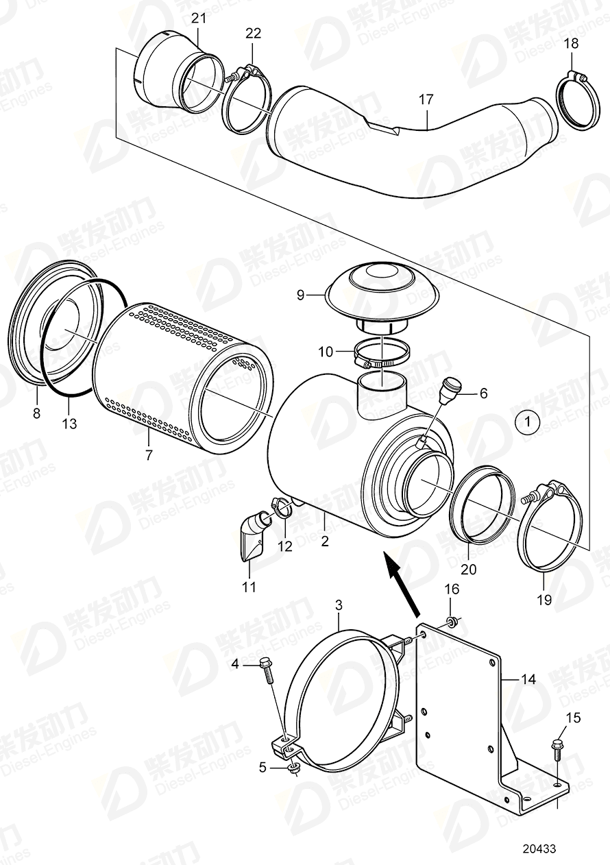 VOLVO Connecting pipe 3836672 Drawing